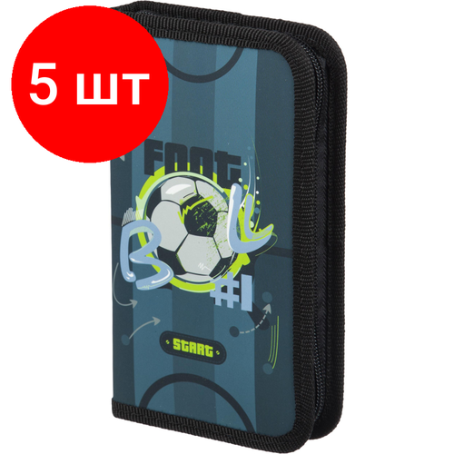 Комплект 5 штук, Пенал №1School Football 1 отд, ламинат, софт тач, 190x110 мм, ПКК 03-6 пенал 1school football 1 отделение ламинат софт тач 190x110 мм