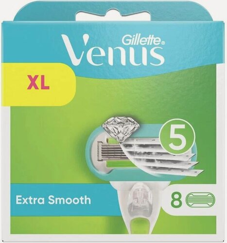 Изображение товара Сменные кассеты Gillette VENUS Extra Smooth Embrace, 8 шт, со смазывающей полоской с маслом авокадо