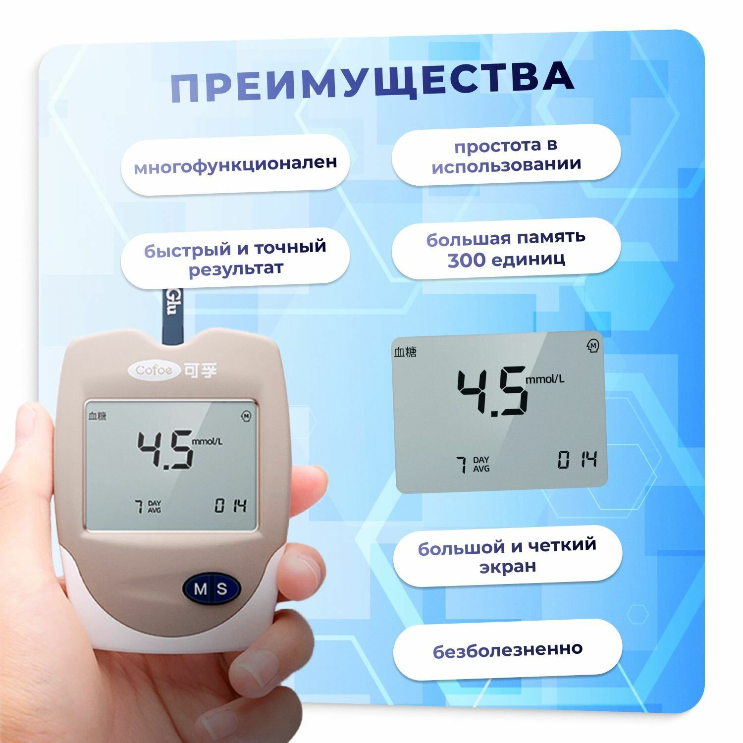 Картинки Глюкометр Анализаторы крови 3 в 1 - сахар, холестерин, мочевая кислота