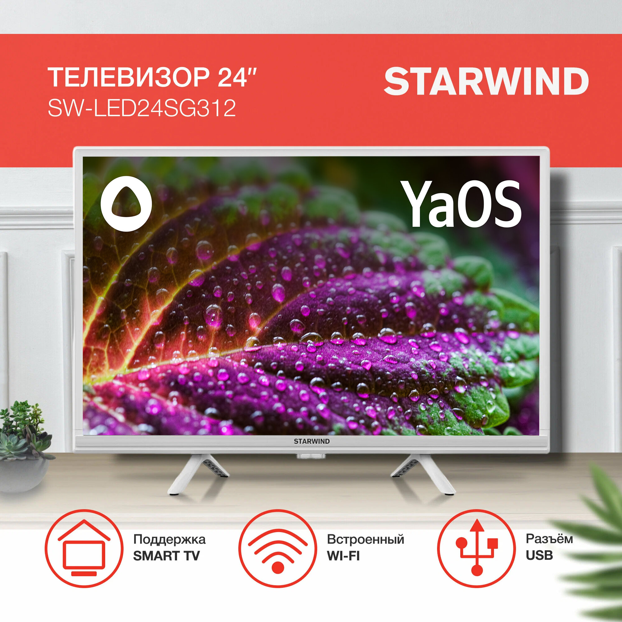 24" Телевизор STARWIND SW-LED24SG312 LED HDR