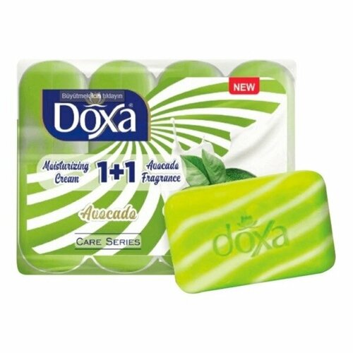 Мыло DOXA Care Series, Beauty Avocado, Ecopack, твердое, 4 бруска по 80 г мыло красоты и крем лайм и ананас doxa care series ecopack 1 1 4 85 г