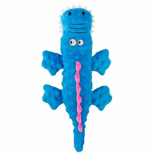 Игрушка для собак, Крокодил голубой, с пищалкой, текстиль, 37х19х8см, 1 шт.