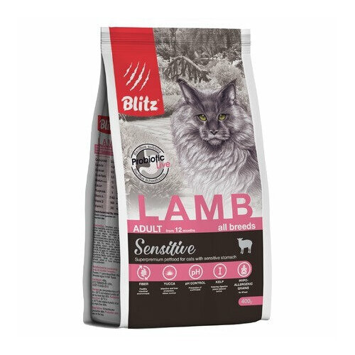 Корм сухой BLITZ (PET) Blitz Adult Cats Lamb для взрослых кошек с ягненком, 400 г