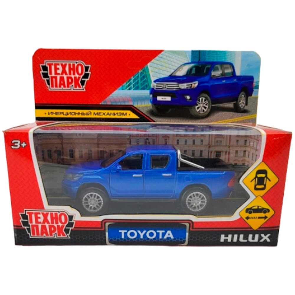 Модель HILUX-12-BU TOYOTA HILUX 12 см, двери, инерц, синий Технопарк в коробке