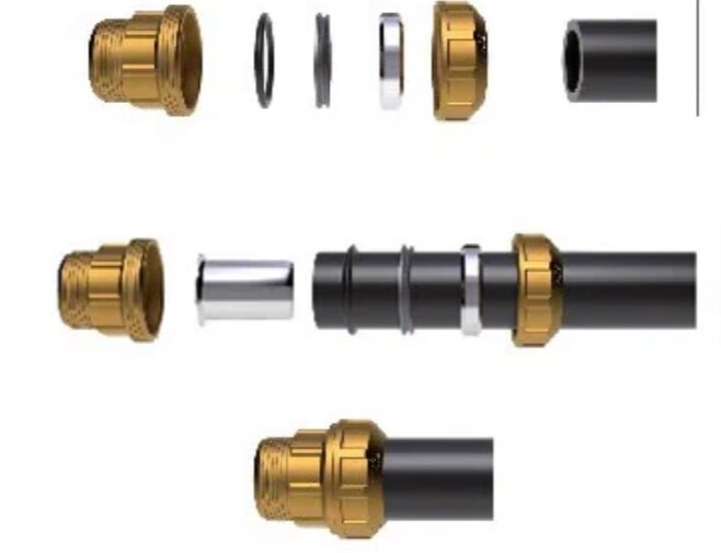 Муфта соединительная ITAP для труб ПНД 32 x 1" НР, латунь — фото 1