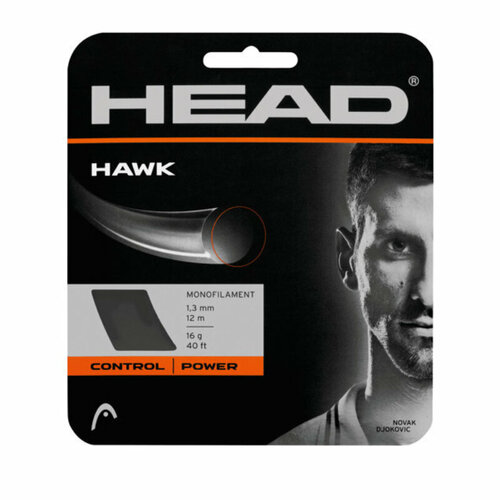 фото Струна для тенниса head 12m hawk, gray, 1.25