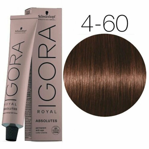 Краска для волос Igora Royal Absolutes 4-60 Средне-коричневый коричневый натуральный, 60 мл