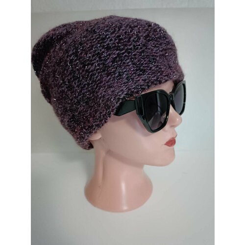 фото Шапка бини tricotier шапка женская зимняя, размер 56/58, фиолетовый