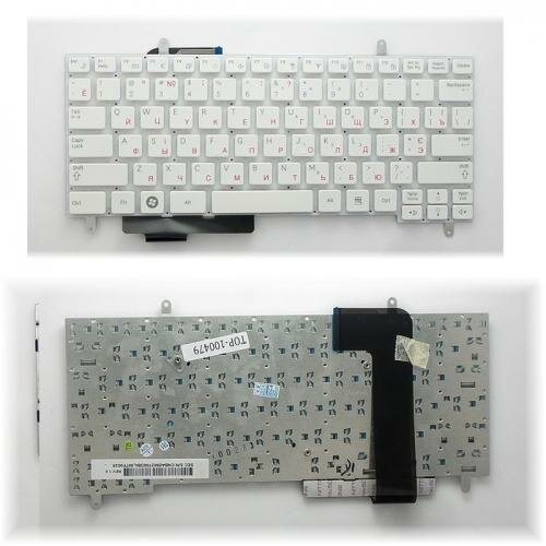 Клавиатура для ноутбука Samsung N210 N220 Series. Плоский Enter. Белая без рамки