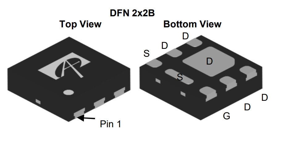 Микросхема AON2420 N-Channel MOSFET 30V 8A DFN2X2B
