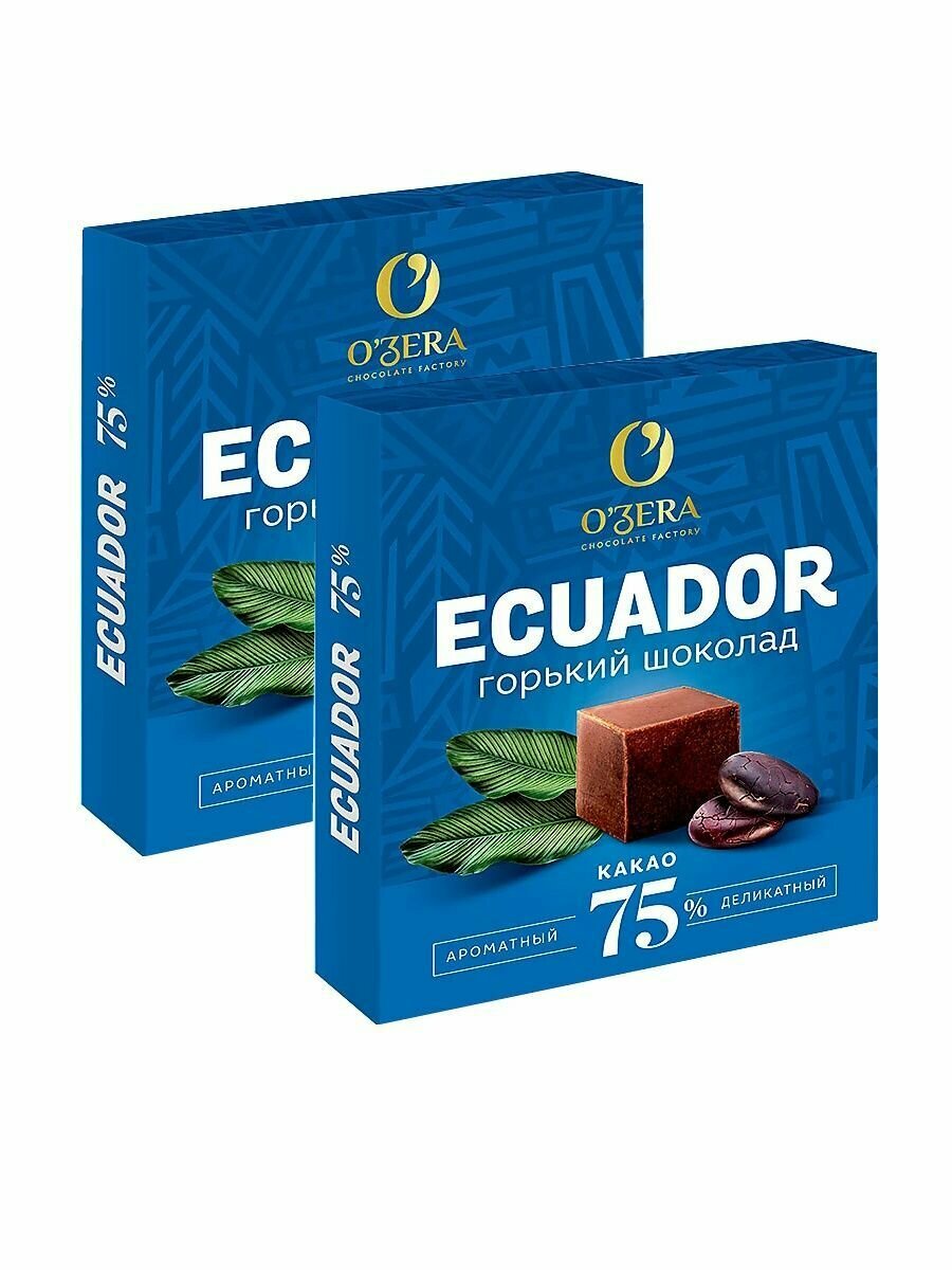 Шоколад OZera Ecuador 75% КДВ, 2 шт по 90 г
