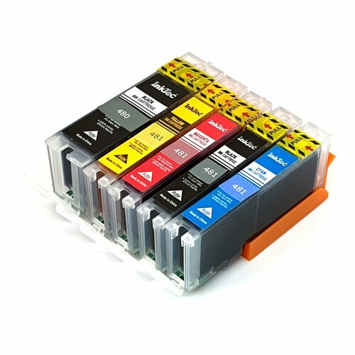 комплект картриджей inko pgi 480 cli 481 xl для canon pixma ts704 ts9540 ts6140 ts6240 ts6340 tr7540 tr8540 5 цветов Картриджи PGI-480 / CLI-481 комплект 5шт