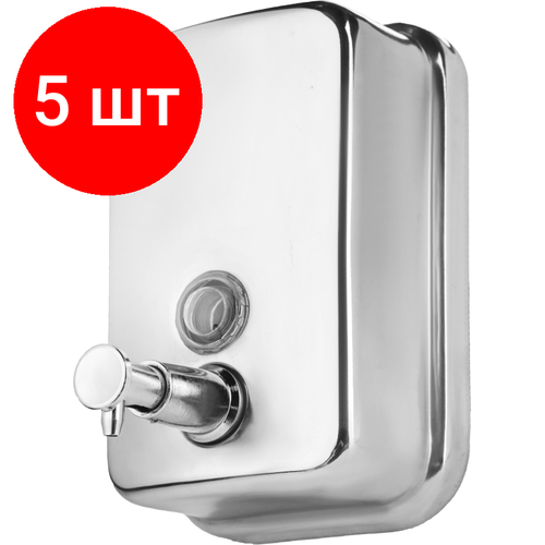 Комплект 5 штук, Дозатор для жидкого мыла 500мл нержавеющая сталь M-1618-500ML