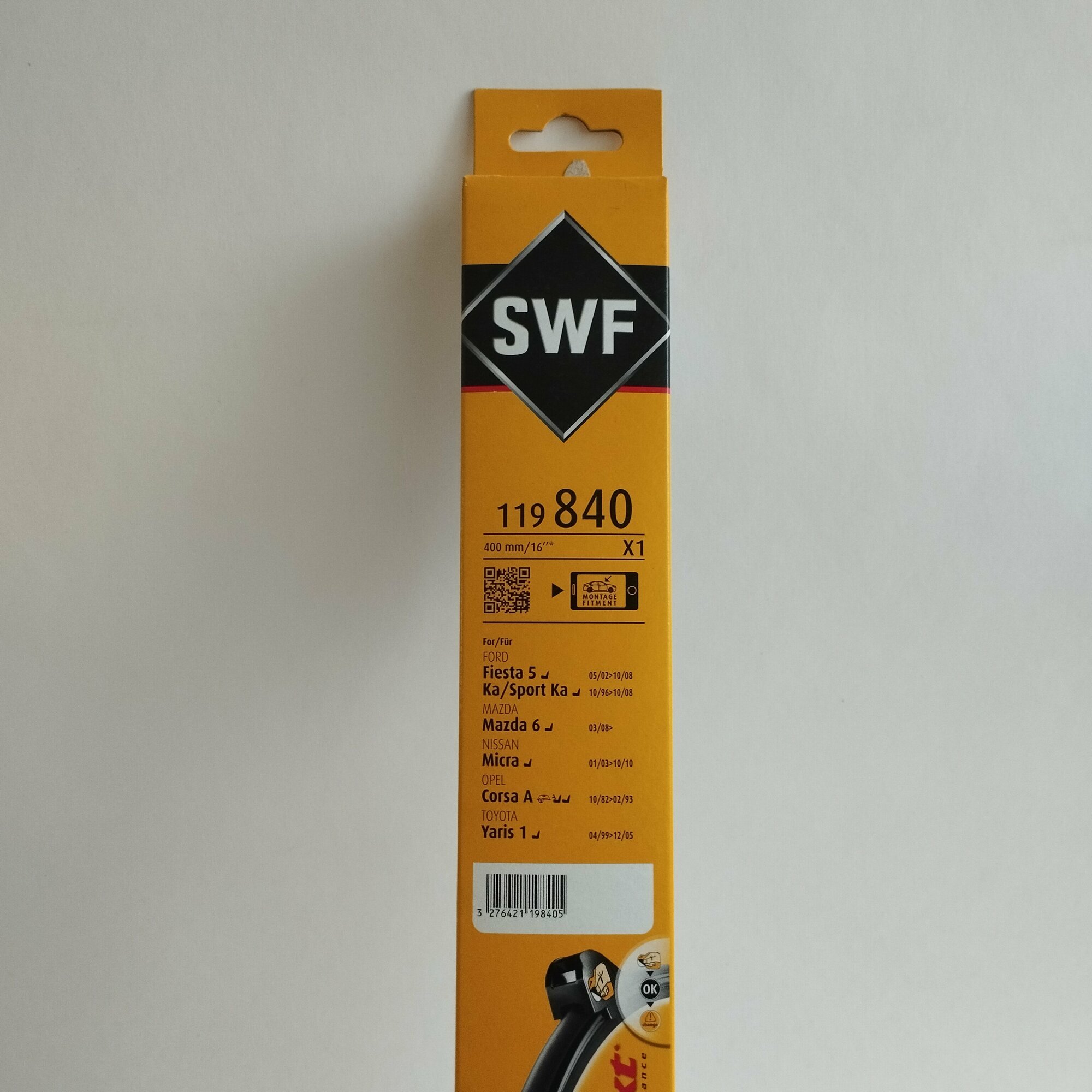 Щетка стеклоочистителя бескаркасная SWF Visionext Single 119840 400 мм, 1 шт.