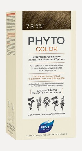 Изображение товара PHYTO Phytocolor Краска для волос, 50/50/12 мл, 7.3 Золотистый блонд