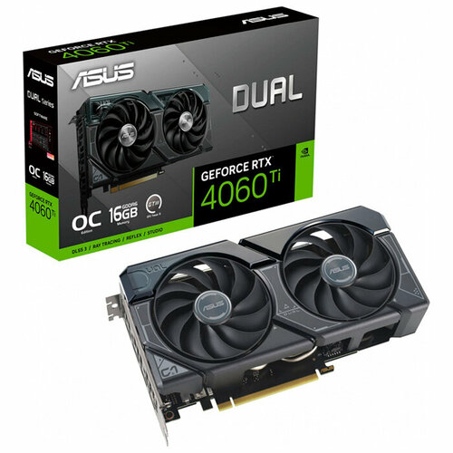 Видеокарта ASUS PCIE16 RTX4060 Ti 16GB 128 GDDR6 DUAL-RTX4060TI-O16G 6376700₽
