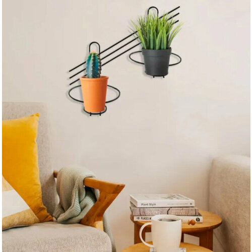 Комплект 4 шт Подцветочник 2 цветка хром (7,5*38,5см) / Подставка настенная для цветов/ АЛТ32С-4