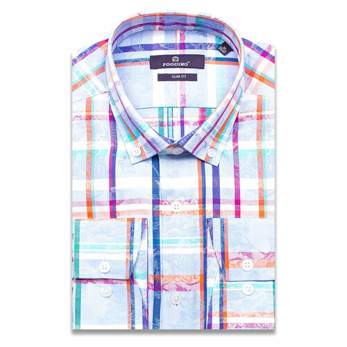 фото Рубашка poggino, размер xxl (45-46 cm.), голубой