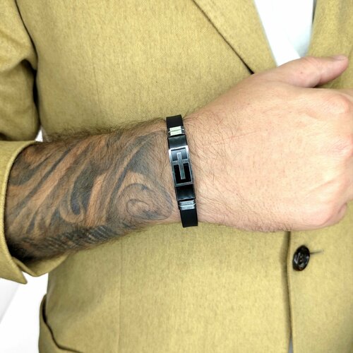 фото Браслет, металл, размер 20 см, черный, серебряный нет бренда