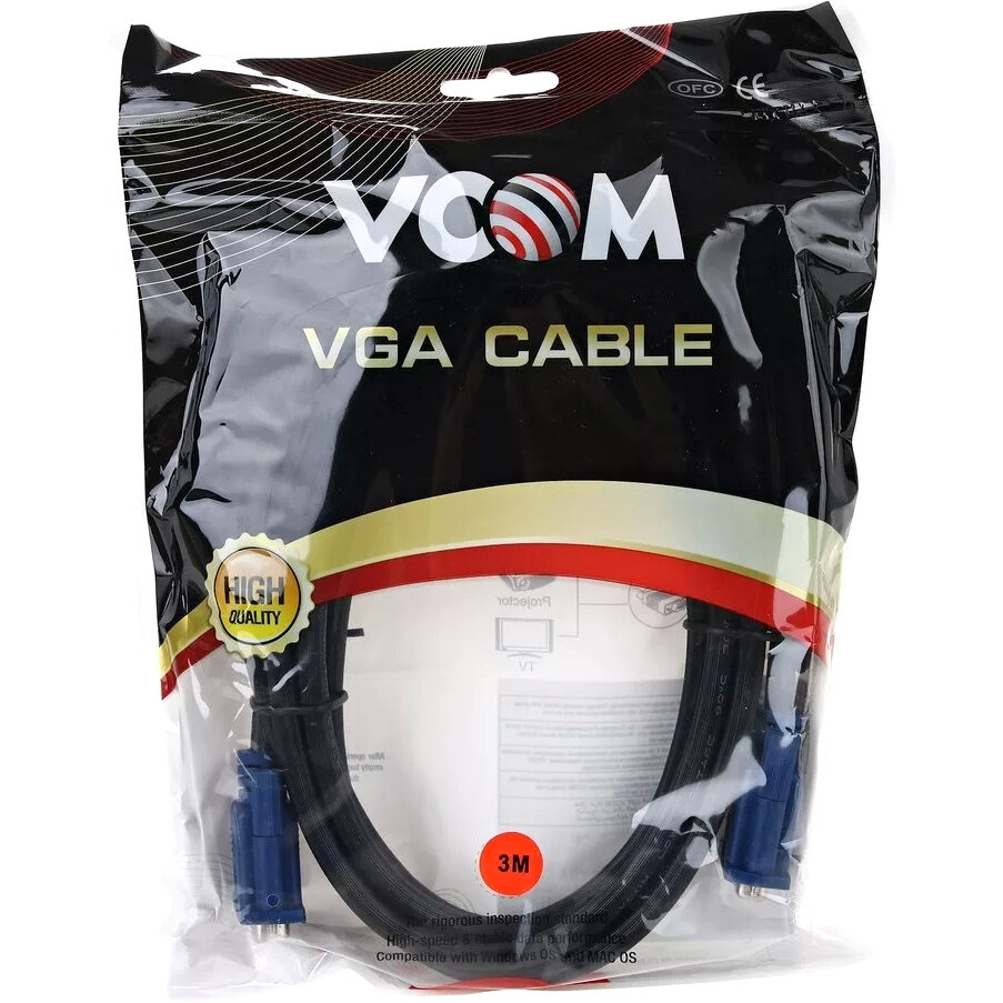 Кабель удлинитель VGA 3.0м VCOM Telecom 2 фильтра VVG6460-3MO - фото №9