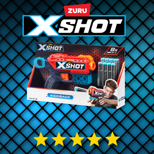 Бластер пистолет ZURU X-Shot Kickback икс шот Красный набор для стрельбы x shot рефлекс 36433 2022