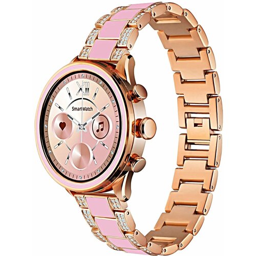 Смарт часы Gen 11 круглые женские Bluetooth iOS Android розовые 289000₽