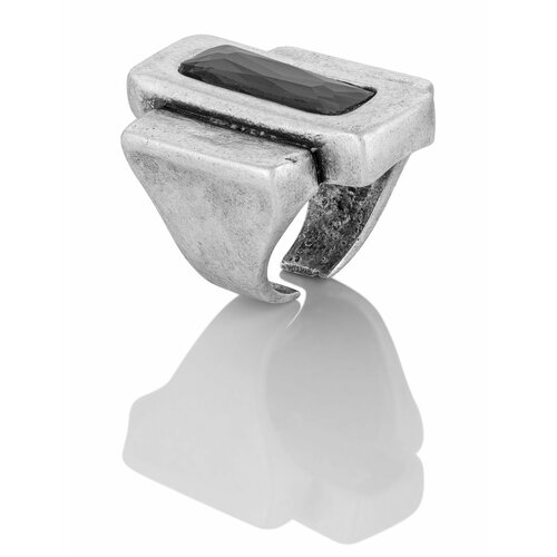 Кольцо L'attrice di base, кристалл, серый дизайнерское кольцо с красным кристаллом универсального размера