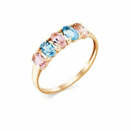 фото Кольцо magic stones, красное золото, 585 проба, султанит, размер 17.5