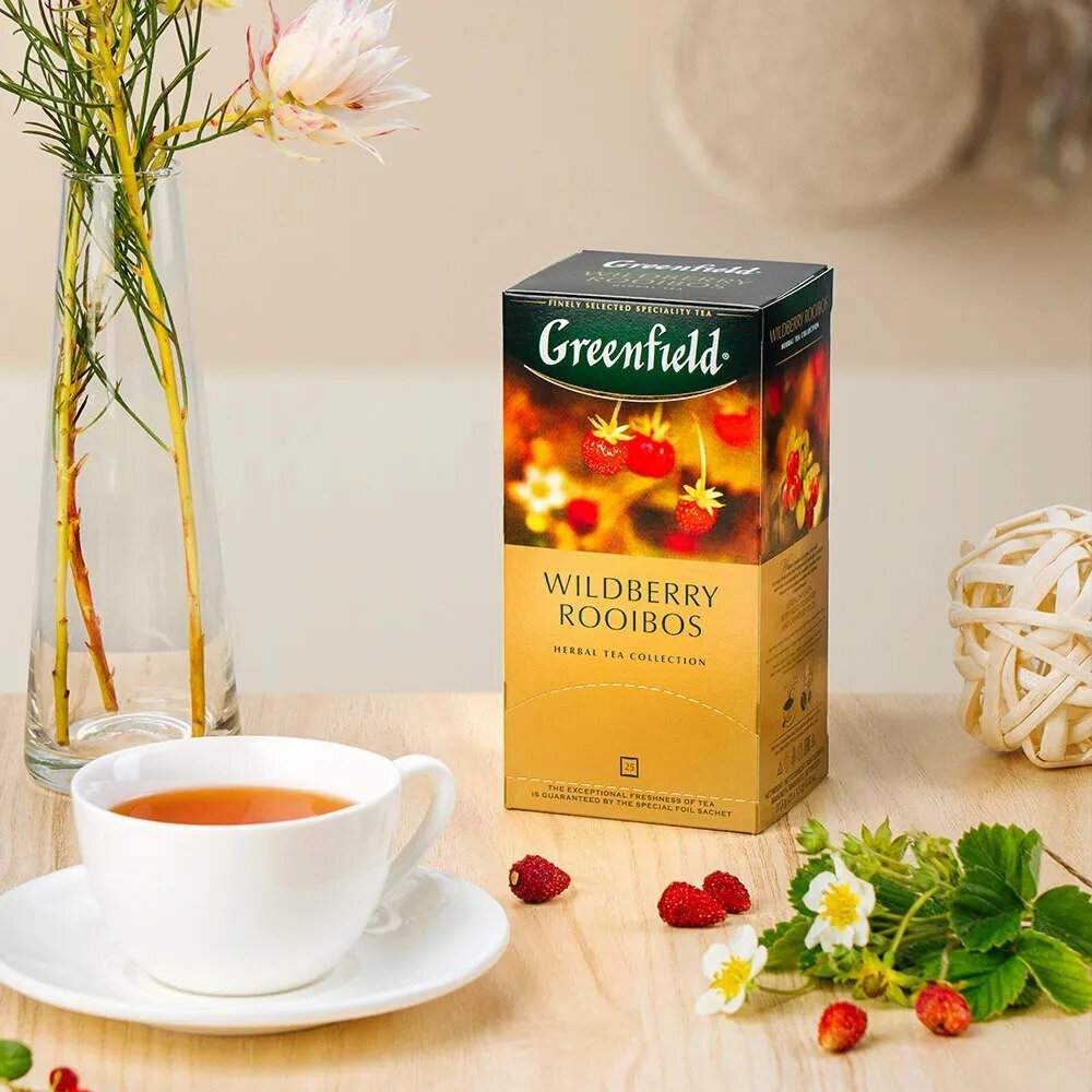 Чай травяной Greenfield Wildberry Rooibos, 25 пакетиков - фото №19
