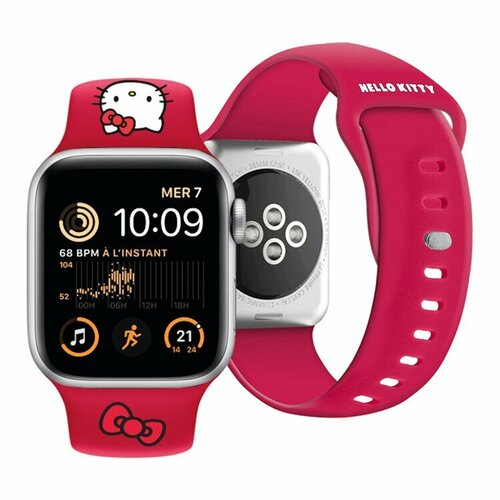 Hello Kitty для Apple Watch 41/40/38 mm ремешок Liquid silicone Kitty Head Red