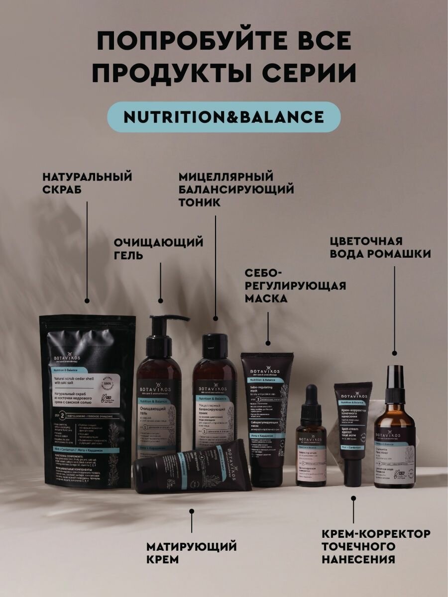 Балансирующая сыворотка матирующая для жирной и проблемной кожи NUTRITION & BALANCE, 30 мл