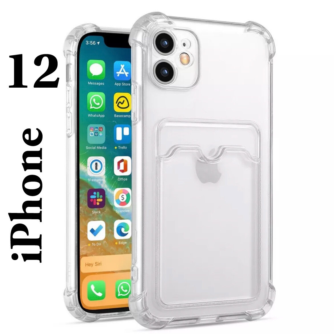 фото Защитный чехол на айфон 12 силиконовый противоударный для iphone 12 прозрачный