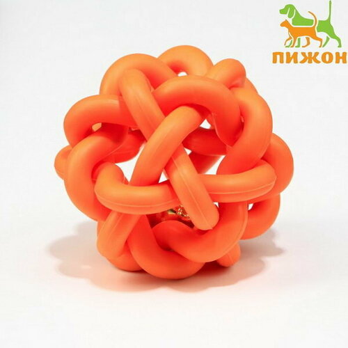 Игрушка резиновая Молекула с бубенчиком, 4 см, оранжевая игрушка резиновая молекула с бубенчиком 4 см зелёная комплект из 17 шт