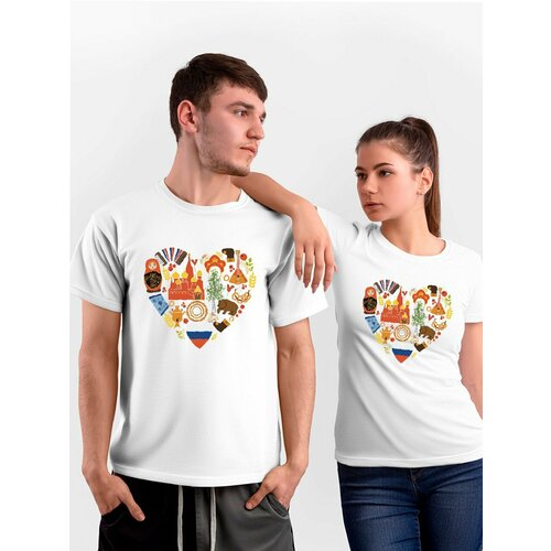 фото Футболка just4you, размер m, белый, бордовый