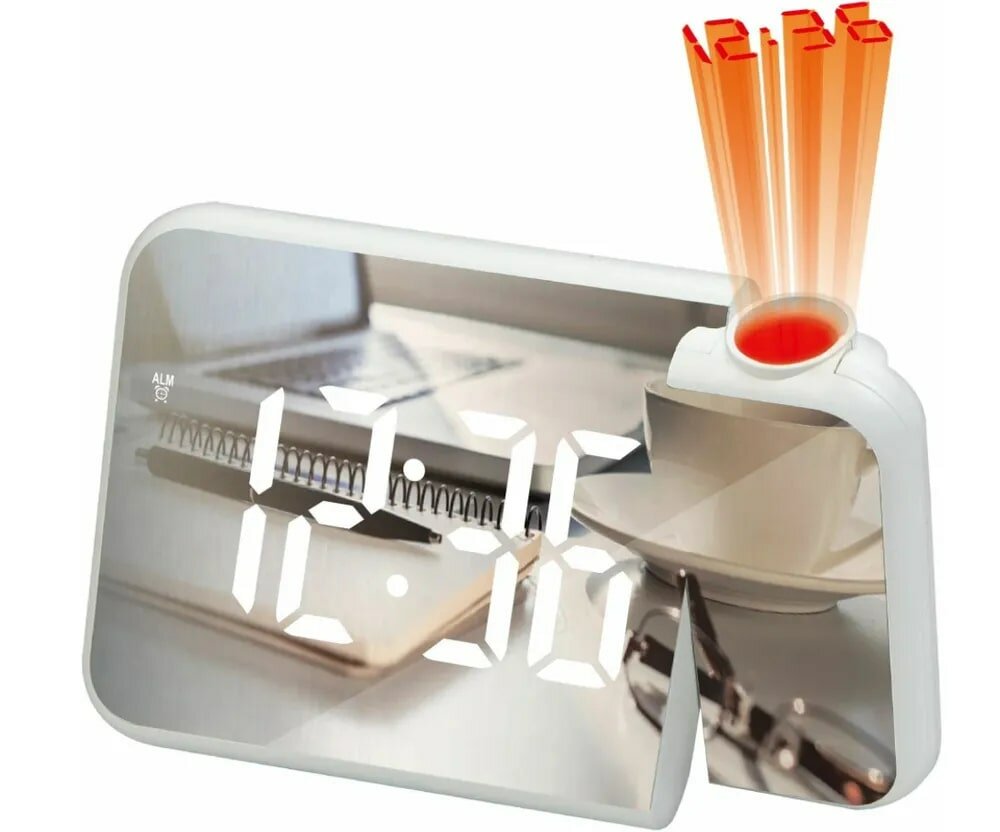 Часы VST DS-8590, настольные, с проекцией, электронные, питание от сети, белые