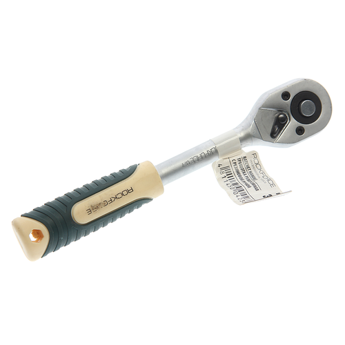 Ключ трещотка 3/8 45 зубов 205мм реверсивная с резиновой ручкой ROCKFORCE