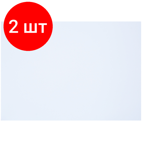 Комплект 2 шт, Картон плакатный 48*68см, Мульти-Пульти, 10л, мелованный в пакете, белый, 380г/м2