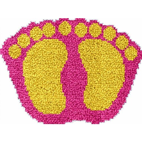 Набор для вышивания / набор для ковровой вышивки / коврик для ног 52*35 с рисунком Ноги желто-розовые