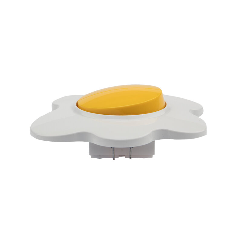 KR-78-0630 Kranz Выключатель двухклавишный HAPPY с/у, Яичница, желтый/белый - фото №11