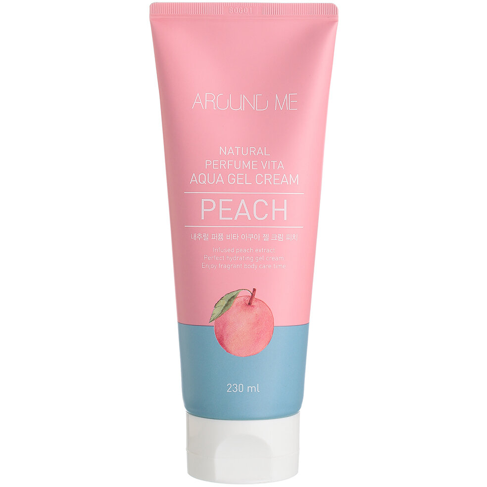Крем-гель для тела с экстрактом персика Welcos Around Me Natural Perfume Vita Aqua Gel Cream Peach