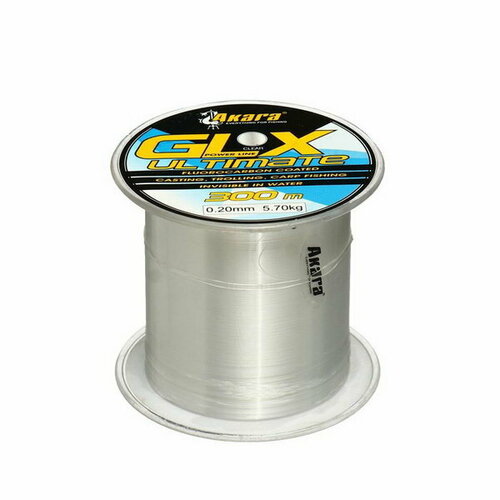 фото Леска glx ultimate power line, диаметр 0.2, тест 5.7 кг, 300 м, прозрачная akara