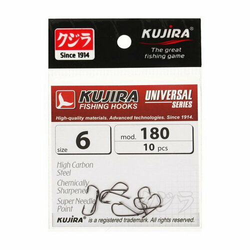 фото Крючки universal 180, цвет bn, № 6, 10 шт. kujira