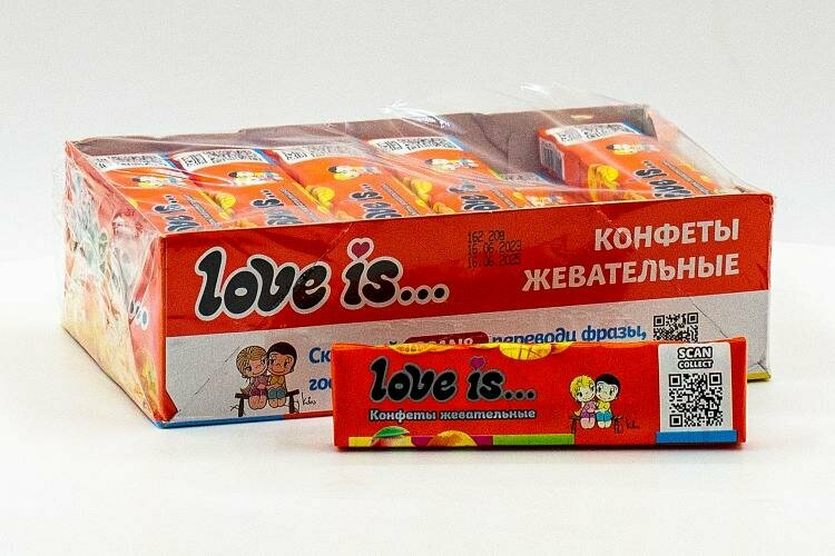 Конфеты жевательные Love is Манго-Апельсин 20 гр Упаковка 24 шт