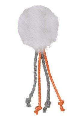 Trixie Игрушка для кошек, Меховой мячик с веревками в ассортименте 4 см (1шт)