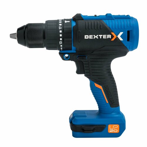Дрель бесщеточная ударная аккумуляторная Dexter 20VIDV3-60BLA1 20 В Li-ion без АКБ и ЗУ 822100₽