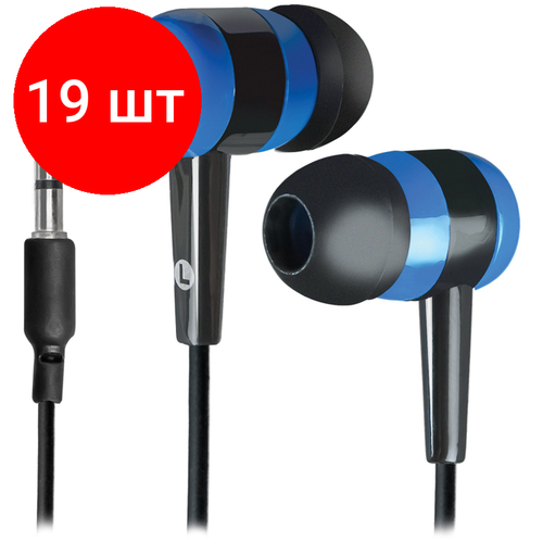 Комплект 19 шт Наушники-вкладыши Defender Basic 616 11м черный синий 3160₽