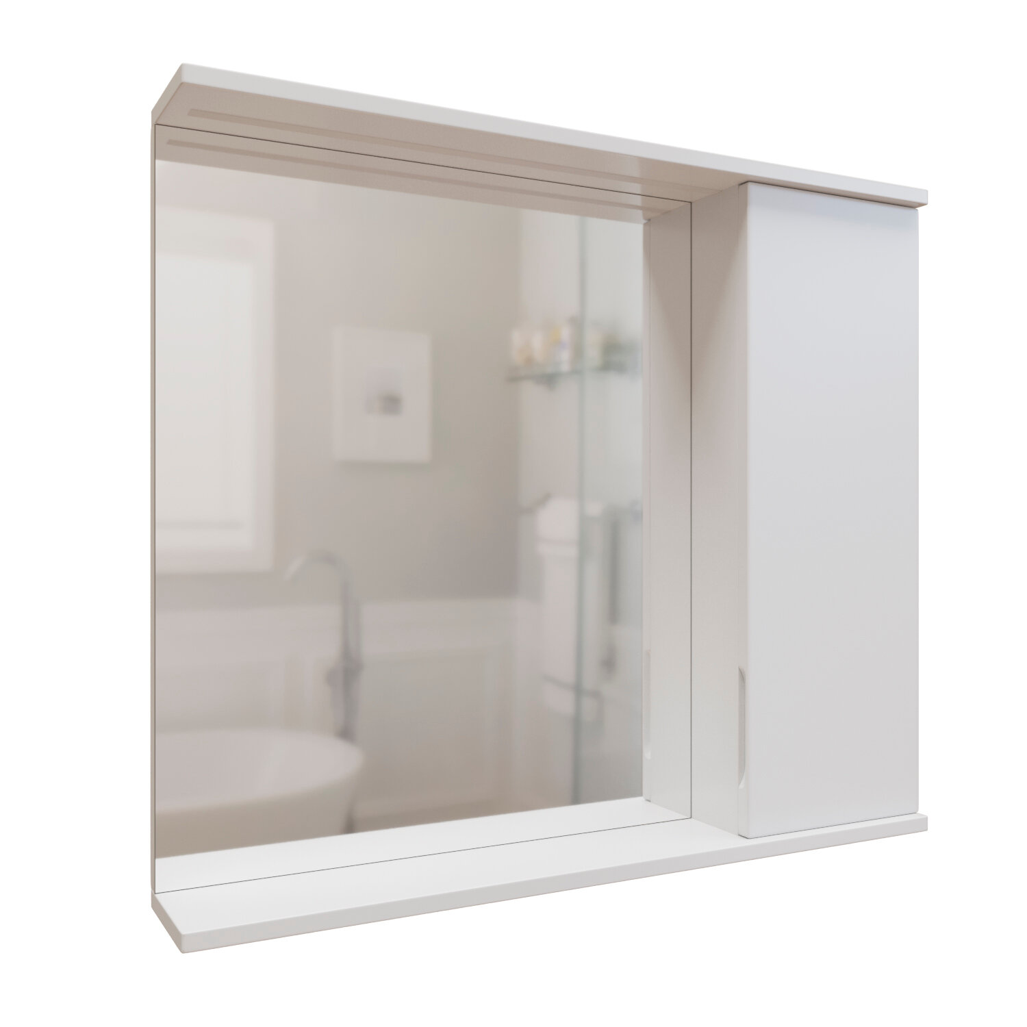 фото Шкаф навесной 'Лайн-80' правый с подсветкой (ПВХ)