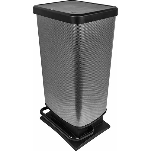 Бак для мусора Delinia с педалью 40 л полипропилен цвет серый 17506₽