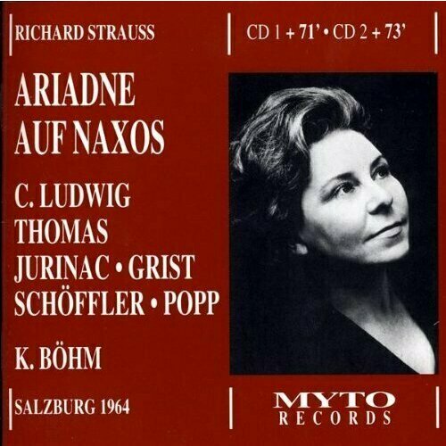 AUDIO CD Strauss, Ariadne auf Naxos. (Christa Ludwig, Jess Thomas, Sena Jurinac, Reri Grist, Paul Schoffler. 2 CD vocal recital lieder ludwig christa schubert f wolf h mahler g strauss r bernstein l