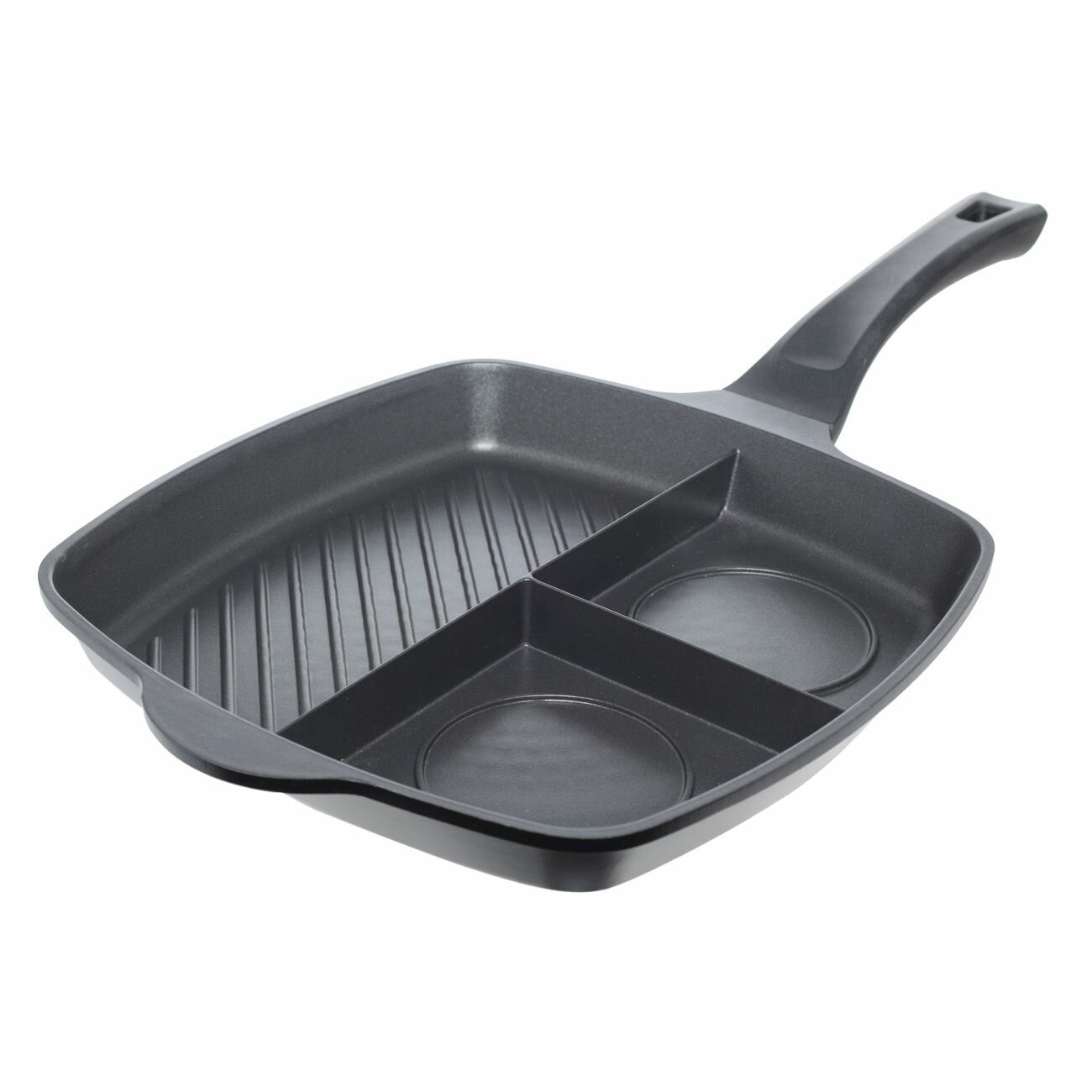 фото Сковорода-гриль, 26 см, 3 отд, с покрытием, алюминий, квадратная, Action